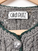 フラワー 刺繍 チロルカーディガン