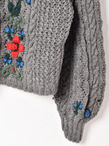 フラワー 刺繍 チロルカーディガン