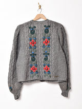 フラワー 刺繍 チロルカーディガン