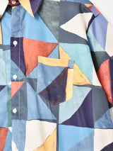 【3色展開】 総柄 半袖シャツ マルチ