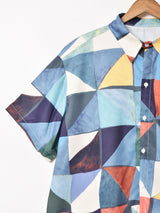 【3色展開】 総柄 半袖シャツ マルチ