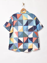 【3色展開】 総柄 半袖シャツ マルチ