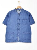 Backers チャイナボタン 半袖 デニムシャツ