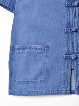 Backers チャイナボタン 半袖 デニムシャツ