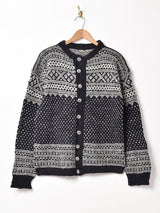 総柄 ノルディックカーディガン