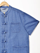 Backers チャイナボタン 半袖 デニムシャツ