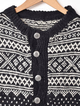 総柄 ノルディックカーディガン