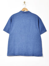 Backers チャイナボタン 半袖 デニムシャツ