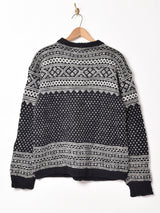 総柄 ノルディックカーディガン