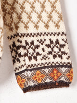 ノルウェー製 総柄 メタルフック ノルディックカーディガン