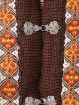 ノルウェー製 総柄 メタルフック ノルディックカーディガン