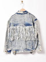 アメリカ製 フリンジ デニムジャケット