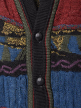 ドイツ製 総柄 3D風 カーディガン