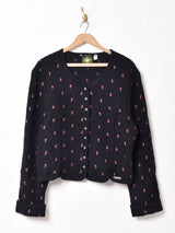 フラワー 刺繍 チロルカーディガン