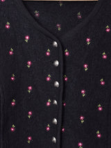 フラワー 刺繍 チロルカーディガン