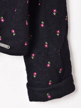 フラワー 刺繍 チロルカーディガン