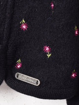 フラワー 刺繍 チロルカーディガン