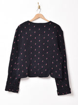 フラワー 刺繍 チロルカーディガン