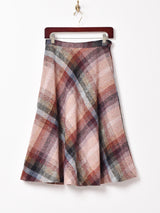 チェック柄 ツイードフレアスカート