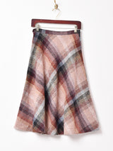 チェック柄 ツイードフレアスカート