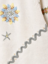 ハイネック フラワー 刺繍 セーター