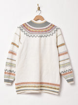 ハイネック フラワー 刺繍 セーター