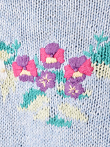 フラワー 刺繍 コットンセーター