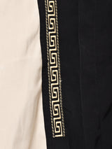 刺繍入り バイカラー長袖シャツ