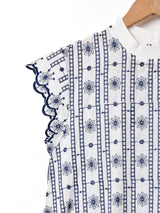 【2色展開】Meridian 刺繍 スリーブレスワンピース