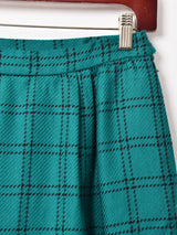 ブロックチェック ウールタイトスカート