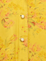 オープンカラー 花柄 長袖シャツ 後染め