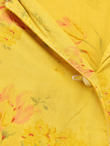 オープンカラー 花柄 長袖シャツ 後染め