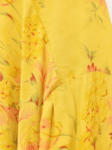 オープンカラー 花柄 長袖シャツ 後染め