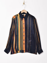 総柄 長袖シャツ