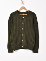 ウール ケーブルカーディガン