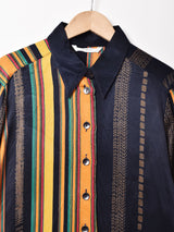 総柄 長袖シャツ