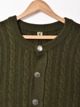 ウール ケーブルカーディガン