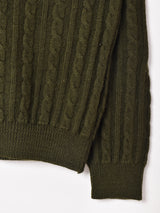 ウール ケーブルカーディガン