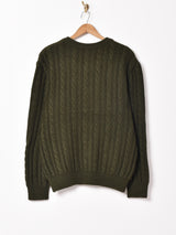 ウール ケーブルカーディガン