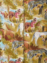 ノーカラー ホース柄 長袖シャツ