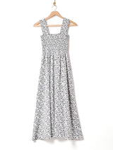 【3色展開】Meridian 花柄 シャーリング スリーブレスワンピース