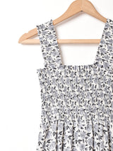 【3色展開】Meridian 花柄 シャーリング スリーブレスワンピース