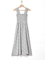 【3色展開】Meridian 花柄 シャーリング スリーブレスワンピース