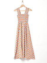 【3色展開】Meridian 花柄 シャーリング スリーブレスワンピース