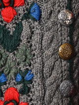 フラワー 刺繍 チロルカーディガン