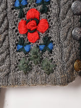 フラワー 刺繍 チロルカーディガン