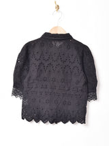 【2色展開】Meridian コットンレース 半袖ブラウス