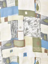 総柄 ノーカラー半袖シャツ