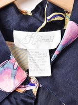 魚柄 半袖シルクシャツ