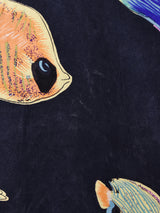 魚柄 半袖シルクシャツ